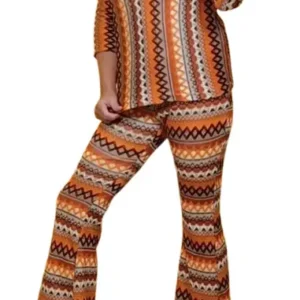 Camiseta estampado étnico naranja