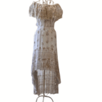 VESTIDO BLANCO BARDOT BAJO IRREGULAR