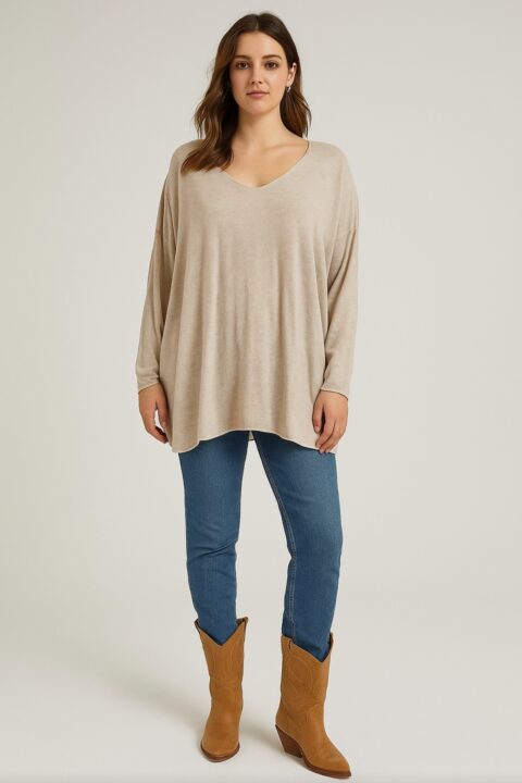 JERSEY FINO COLOR ARENA, ESCOTE DE PICO.