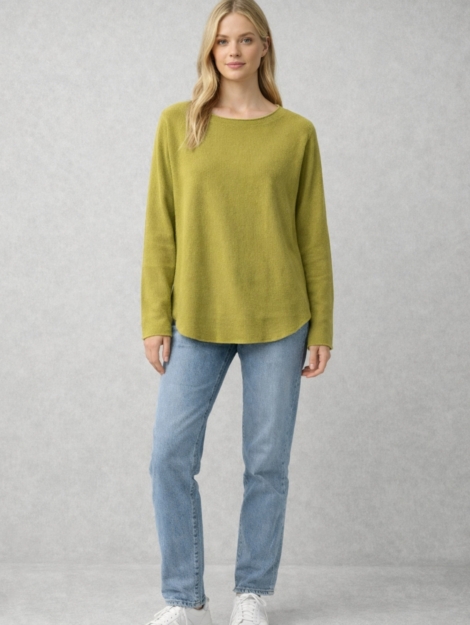 JERSEY FINO VERDE PISTACHO ESCOTE DE PICO. TALLA ÚNICA.